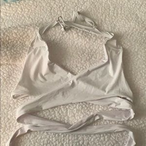 white wrap bikini top